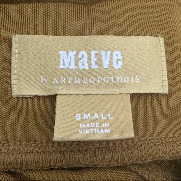 Anthro Maeve Shiloh Boho Retro Wide-Leg Pants Flowy Chartreuse Size Small - Picture 7 of 7